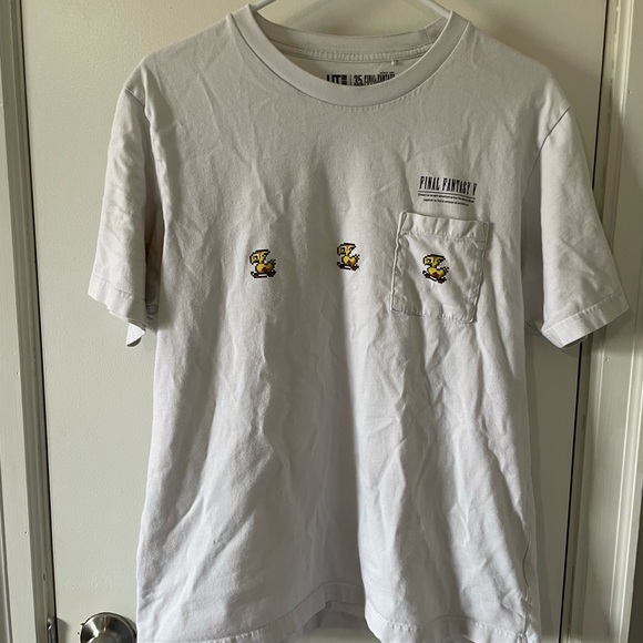 Uniqlo Other - Uniqlo White Men’s Pocket Tee with Yellow Chocobo Icons